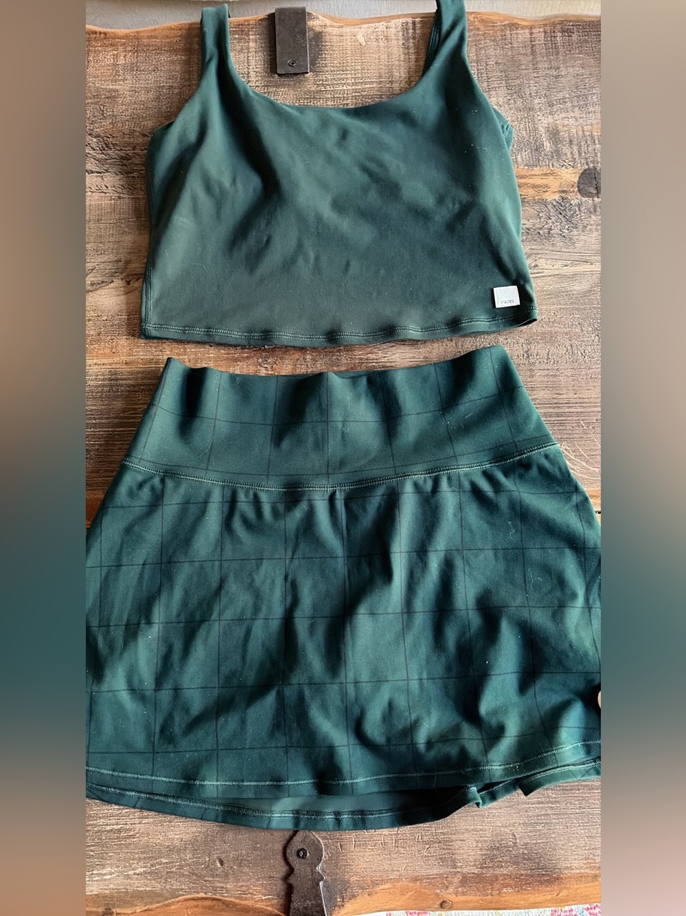 Vuori Forest Green Women's Skirt - Athletic Skort and tank  set
